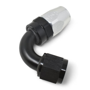 Russell Performance -12 AN Black/Silver 120 Degree Tight Radius Full Flow Swivel Hose End