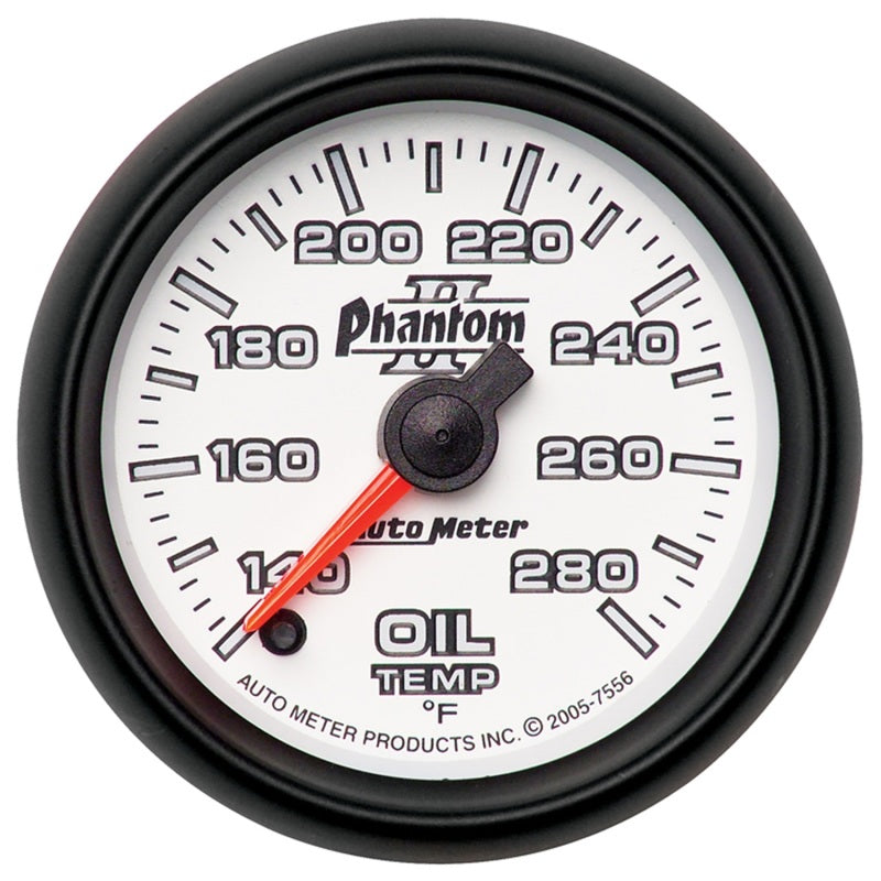 Autometer Phantom II 52mm Full Sweep Electronic 140-280 Deg F Oil Temperature Gauge