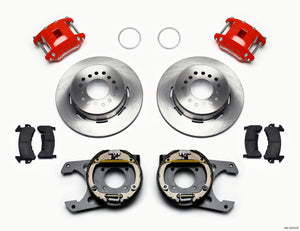 Wilwood D154 P/S Park Brake Kit Red Chevy 12 Bolt 2.75in Off w/ C-Clips