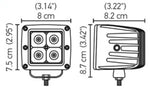 Hella HVF Cube 4 LED Off Road Kit - 3.1in 12W Flood Beam