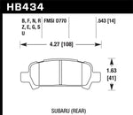 Hawk Early 02-03 WRX Blue 9012 Rear Brake Pads