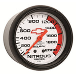 AutoMeter Gauge Nitrous Pressure 2-5/8in. 2000PSI Mechanical Chevy Red Bowtie White