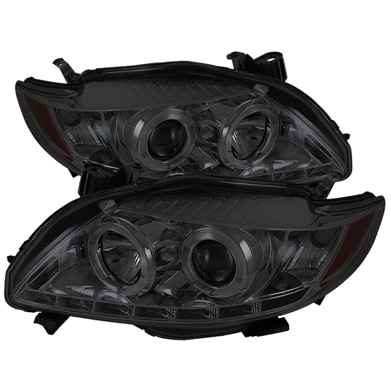 Spyder Toyota Corolla 09-10 Projector Headlights LED Halo DRL Smke High H1 Low H1 PRO-YD-TC09-DRL-SM