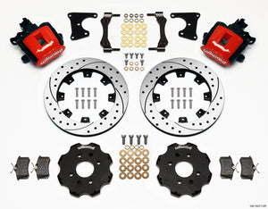 Wilwood Combination Parking Brake Rear Kit 12.19in Drilled Red Civic / Integra Drum 2.71 Hub Offset