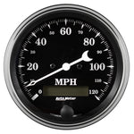 Auto Meter Gauge Speedo. 3 3/8in 120mph Elec. Prog. w/ LCD Odo Old Tyme Black