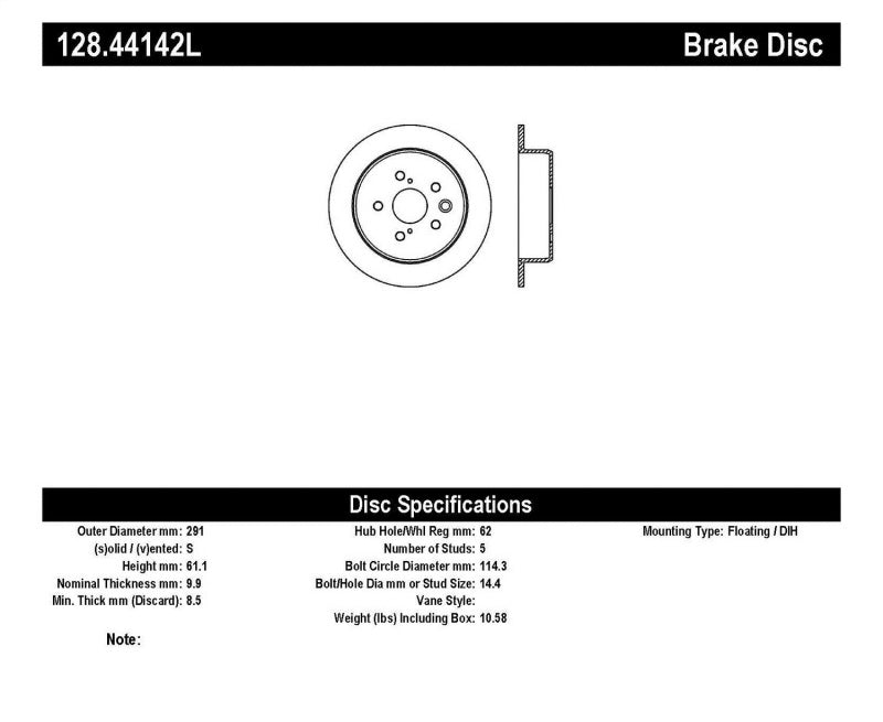 StopTech Drilled Sport Brake Rotor