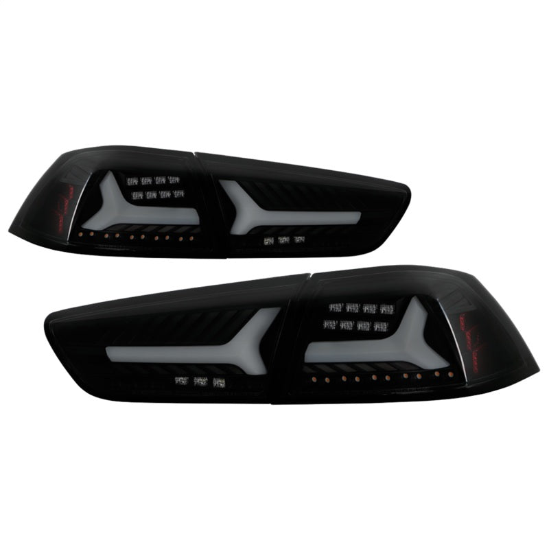 Spyder Mitsubishi Lancer/Evolution X 08-14 V2 LED Tail Lights - Black Smoke ALT-YD-ML08V2-SEQ-BSM