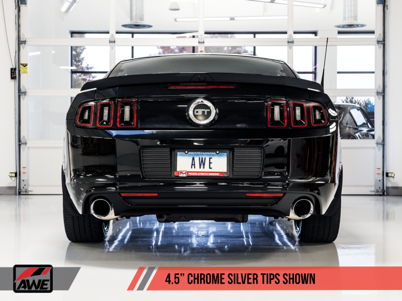 AWE Tuning S197 Mustang GT Axle-Back Exhaust - Track Edition (Chrome Silver Tips)