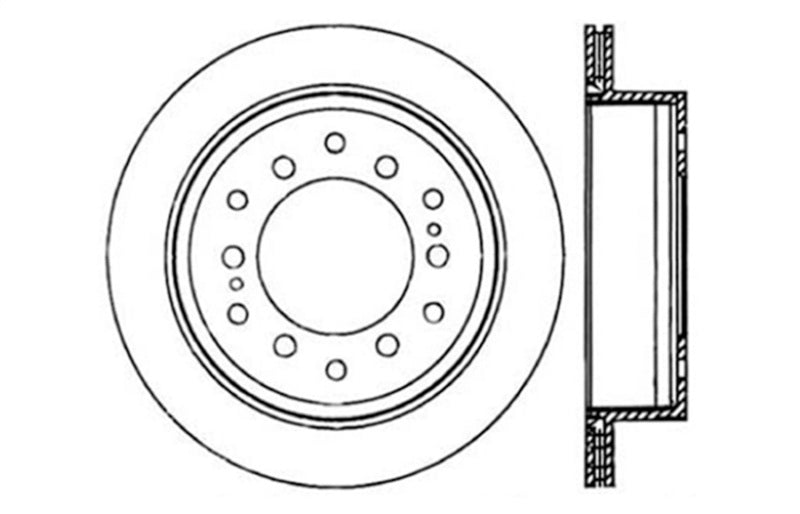 StopTech Power Slot 03-09 Toyota 4 Runner / 03-09 Lexus GX470 Drilled & Slotted Left Rear Rotor