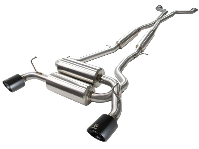 aFe Takeda 2-1/2 in 304 SS Cat-Back Exhaust System Infiniti G37 08-13/Q60 14-15 V6-3.7 w/ Black Tips