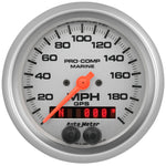 Autometer Gauge GPS Speedometer 3-3/8in 200 MPH Marine Silver Gauge