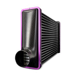 Mishimoto Universal Carbon Fiber Intercooler - Gloss Tanks - 450mm Black Core - S-Flow - C V-Band