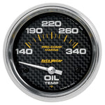 Autometer Marine Carbon Fiber Electric Oil Temperature Gauge 2-5/8in 140-300 Deg F