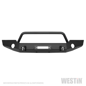 Westin 18-19 Jeep Wrangler JL WJ2 Full Width Front Bumper w/Bull Bar Textured Black