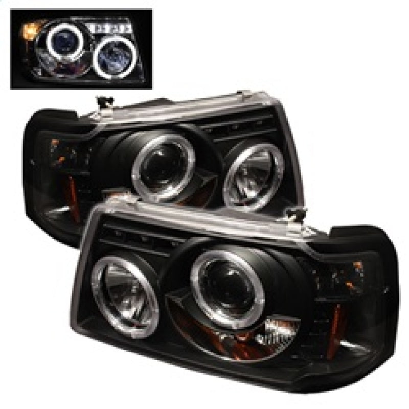 Spyder Ford Ranger 01-11 1PC Projector Headlights LED Halo LED Blk PRO-YD-FR01-1PC-HL-BK