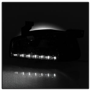 Xtune Dodge Charger 06-10 1Pc LED Crystal Headlights Chrome HD-ON-DCH05-1PC-LED-C