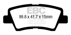 EBC 12+ Hyundai Azera 3.3 Redstuff Rear Brake Pads