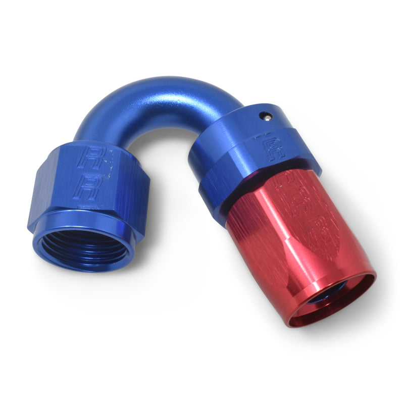 Russell Performance -12 AN Red/Blue 150 Degree Full Flow Swivel Hose End (With 1-1/8in Radius)