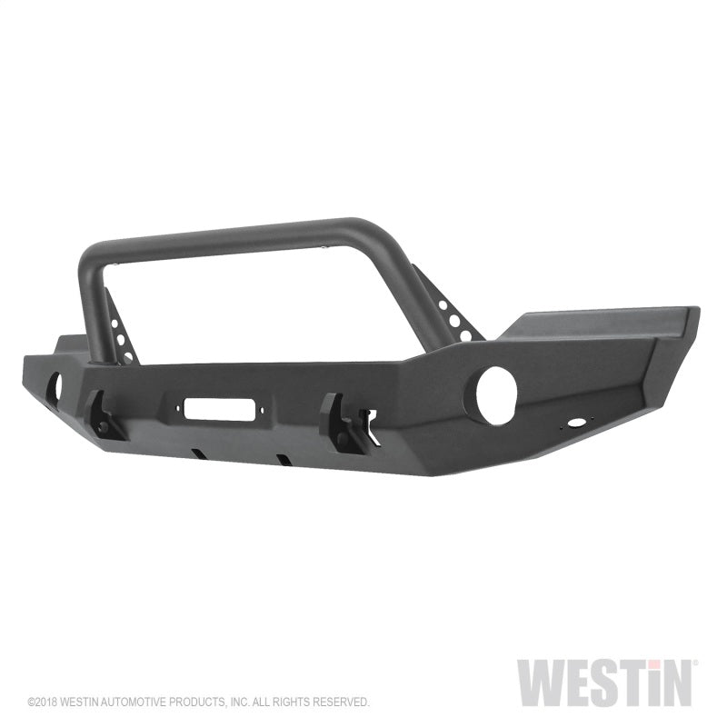 Westin 07-18 Jeep Wrangler JK WJ2 Full Width Front Bumper w/Bull Bar Textured Black