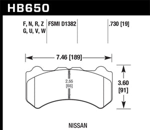 Hawk DTC-80 09-11 Nissan GT-R Motorsports Front Brake Pads