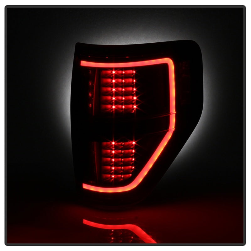 xTune 09-14 Ford F-150 Light Bar LED Tail Lights - Black (ALT-JH-FF15009-LBLED-BK)