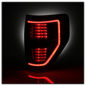 xTune 09-14 Ford F-150 Light Bar LED Tail Lights - Black (ALT-JH-FF15009-LBLED-BK)