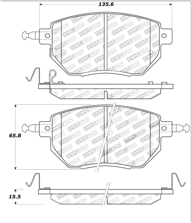 StopTech Street Touring 03-11/05 Infiniti / 05-06 Nissan Front Brake Pads