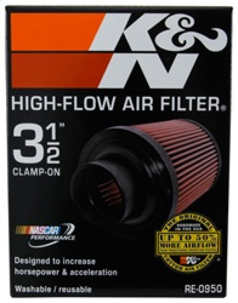 K&N Universal Rubber Filter 3 1/2inch ID FLG / 6inch Base / 4-5/8inch Top / 6inch Height