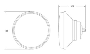 Hella Vision Plus 5-3/4in Round Conversion H4 Headlamp High/Low Beam - Single Lamp