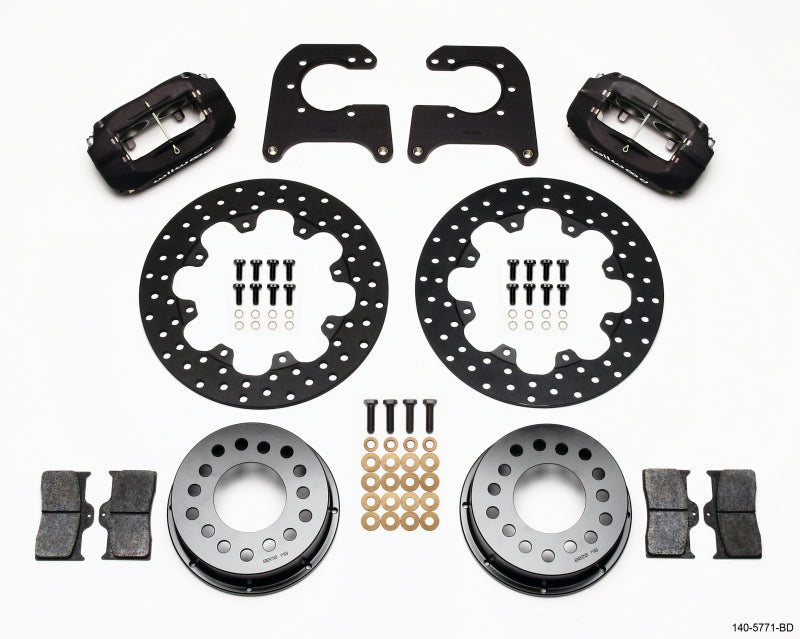Wilwood Forged Dynalite Rear Drag Kit Drilled Rotor Chevy 12 Bolt-Spec 3.15in Brng
