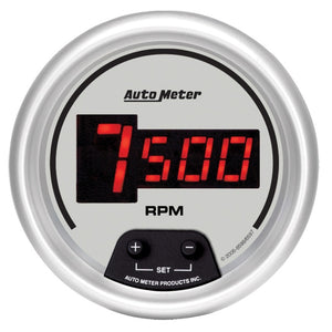 AutoMeter Gauge Tach 3-3/8in. 10K RPM In-Dash Digital Silver Dial W/ Red Led