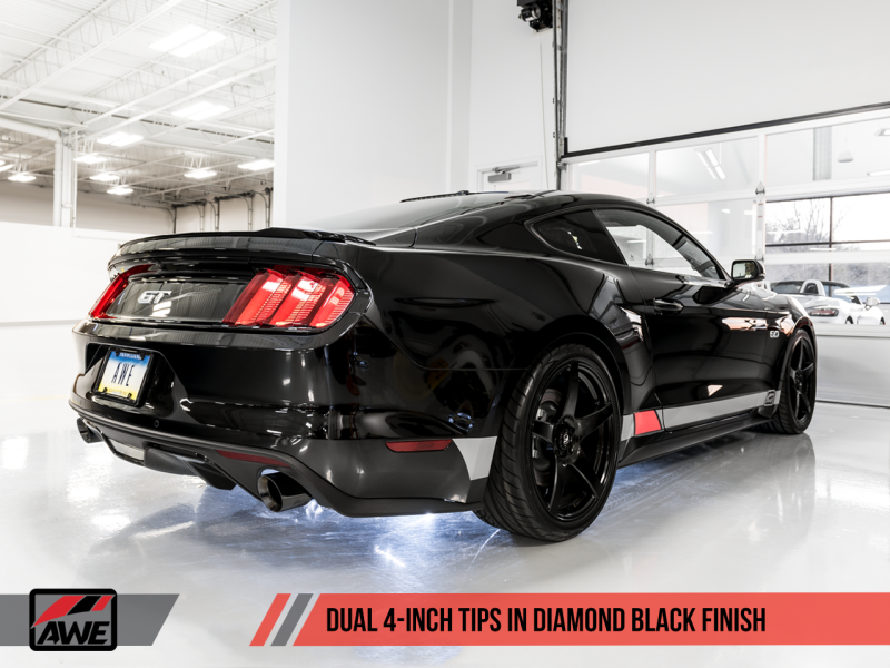 AWE Tuning S550 Mustang GT Cat-Back Exhaust - Touring Edition (Diamond Black Tips)