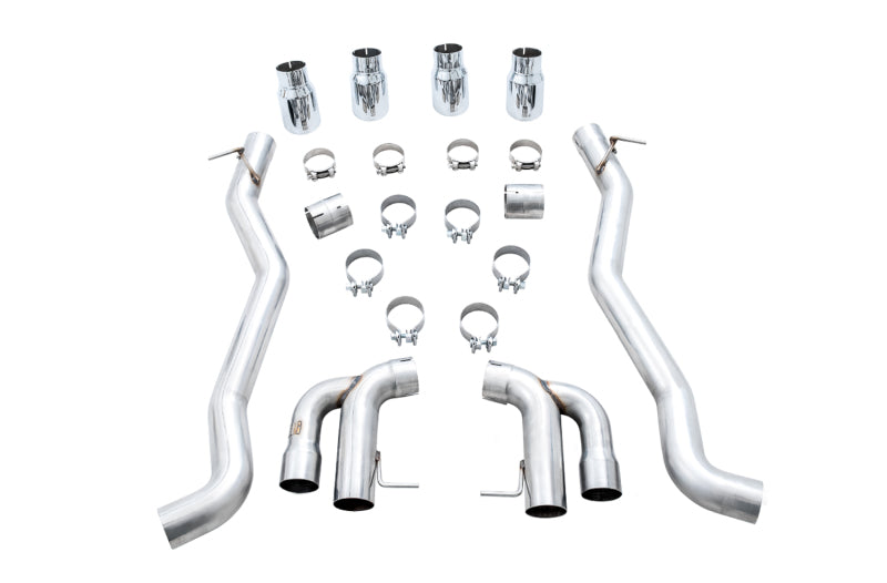 AWE Tuning 18-19 BMW M5 (F90) 4.4T AWD Axle-back Exhaust - Track Edition (Chrome Silver Tips)