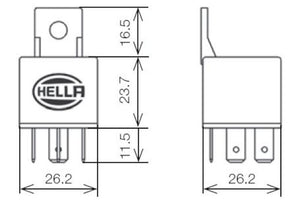 Hella Relay Mini Iso 5 Pole 24V Spdt Bkt