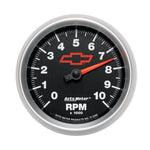 AutoMeter Gauge Tachometer 3-3/8in. 10K RPM In-Dash Chevy Red Bowtie Black