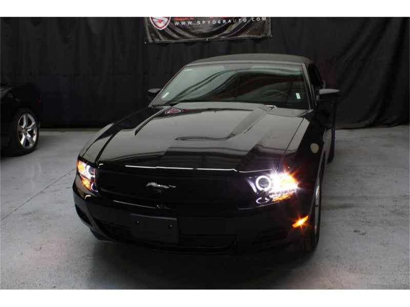 Spyder Ford Mustang 99-04 Projector Headlights LED Halo Black High H1 Low H1 PRO-YD-FM99-1PC-AM-BK