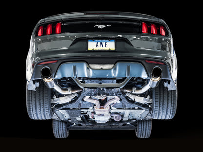 AWE Tuning S550 Mustang EcoBoost Axle-Back Exhaust - Touring Edition (Diamond Black Tips)