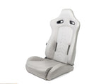 NRG Reclinable Sport Seats (Pair) The Arrow Grey Vinyl w/ Pressed NRG logo w/ Grey Stitch