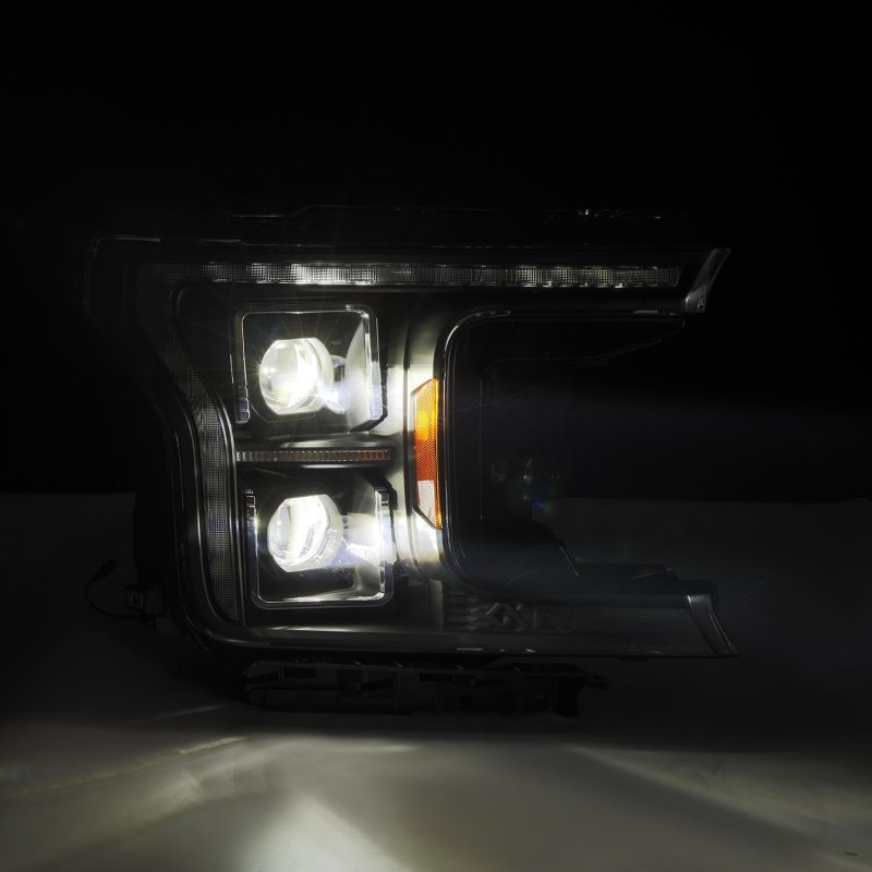 AlphaRex 18-20 Ford F-150 (Req. Conv F150 w/LED) LUXX LED Proj HL Alpha-Blk w/Actv Lt Seq Sig SB DRL