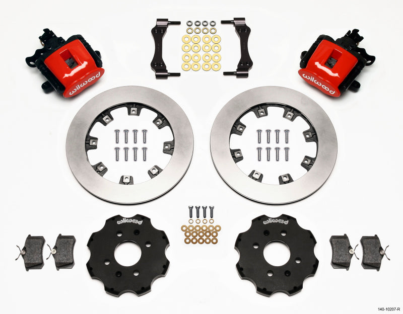 Wilwood Combination Parking Brake Rear Kit 12.19in Red Civic / Integra Disc 2.39 Hub Offset