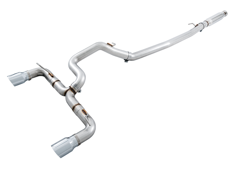 AWE Tuning Ford Focus RS Track Edition Cat-Back Exhaust - Chrome Silver Tips