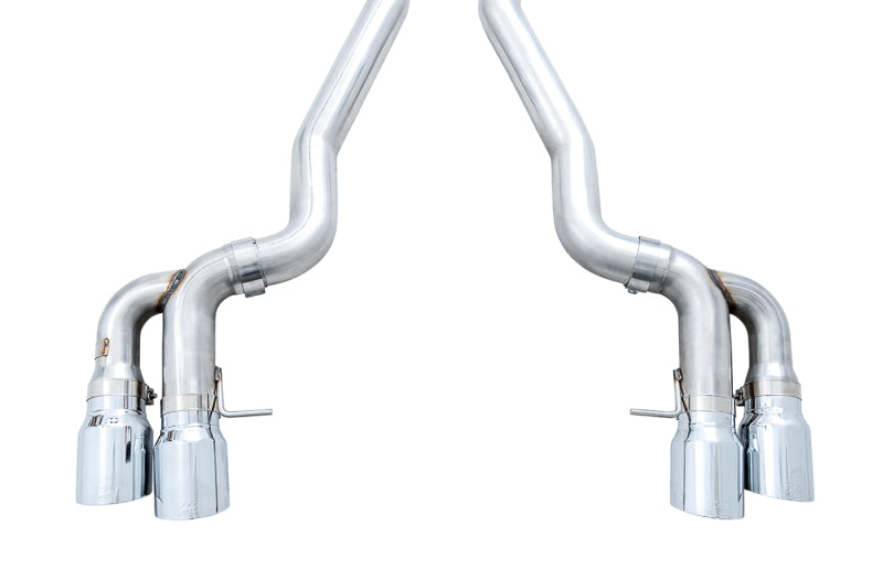 AWE Tuning 18-19 BMW M5 (F90) 4.4T AWD Axle-Back Exhaust - Track Edition (Chrome Silver Tips)