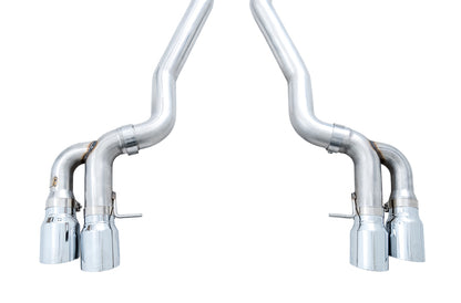 AWE Tuning 18-19 BMW M5 (F90) 4.4T AWD Axle-Back Exhaust - Track Edition (Chrome Silver Tips)