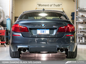 AWE Tuning BMW F10 M5 Touring Edition Axle-Back Exhaust Diamond Black Tips