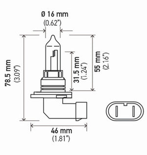 Hella HB3 9005 12V 100W P2OD T4 High Wattage Bulbs (Pair)