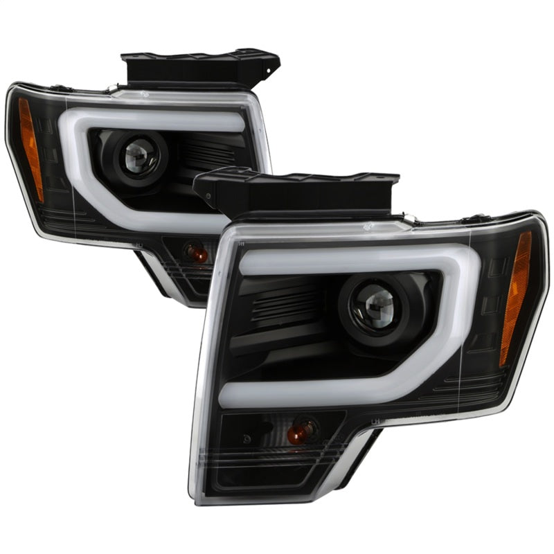 Spyder Ford F150 13-14 Xenon Model Only Light Bar Projector Headlights Black PRO-YD-FF15013PL-BK