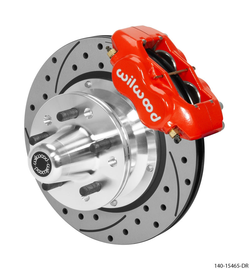 Wilwood Forged Dynalite Pro Series Front Brake Kit Red Caliper 11.00in SRP Drilled & Slotted Rotor