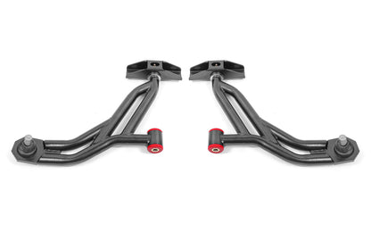 BMR Suspension 05-14 Ford Mustang Lower A-Arms - Black Hammertone - Non-Adjustable