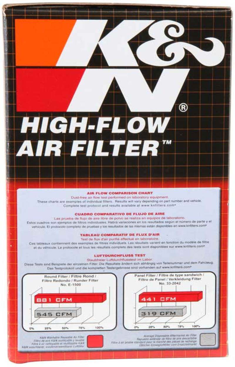 K&N Filter Universal Clamp-On Air Filter 2-5/8in Flange 4-1/2in OD 4in H