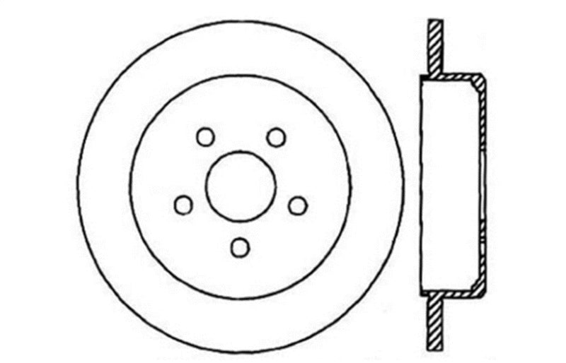 StopTech 03-09 Chrysler PTCruiser Tur / 03-05 Dodge Neon SRT-4 Rear Right Slotted & Drilled Rotor